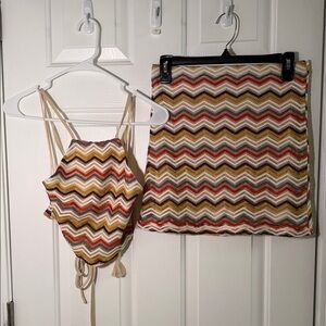 Chevron Patterned Two-Piece Set